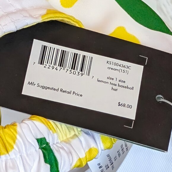 ♠️ Kate Spade New York 🍋Lemon Toss Baseball Cap NWT - Picture 7 of 7